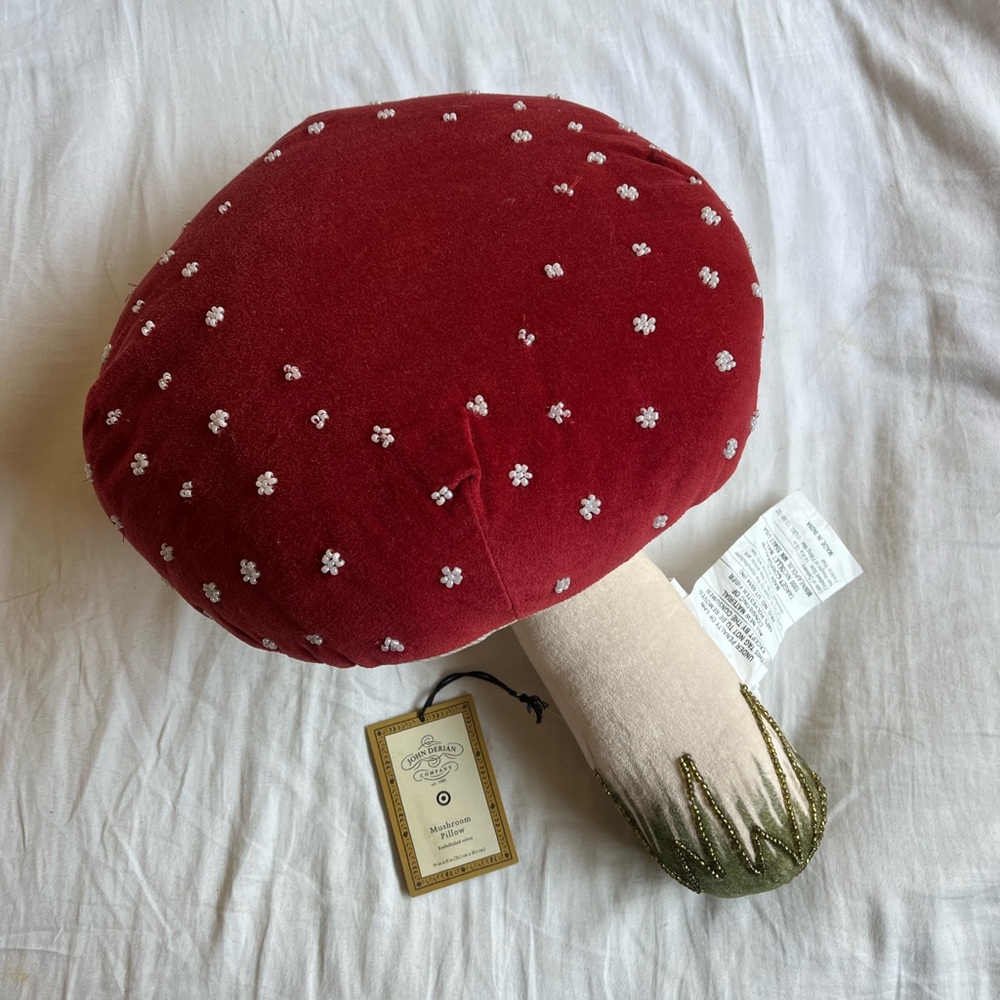 NWT John Derian for Target mushroom pillow 2023